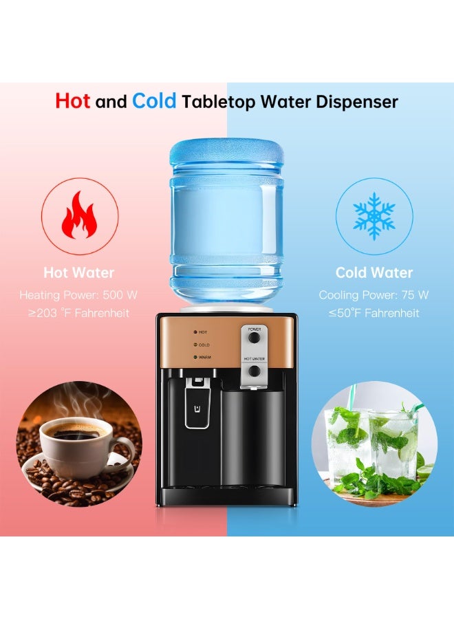 الحلم مبرد مياه علوي التحميل، سعة 5 جالون، 3 إعدادات لدرجة الحرارة، ساخن/بارد، وماء الغرفة، تصميم قابل للفصل، وتبديد ممتاز للحرارة، مناسب لغرف النوم، الاستوديو، المكتب، البقالة. - Image 2